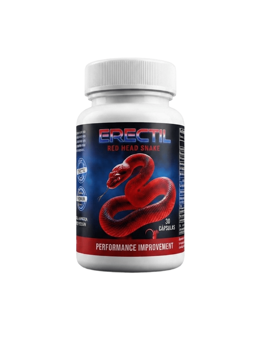 Frasco de ERECTIL RED HEAD SNAKE, 30 cápsulas